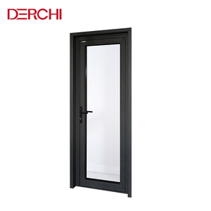 Portes intérieures en verre fumé bon marché de Foshan, cadre en aluminium blanc, portes de salle de bain, portes intérieures d'hôtel, <span class=keywords><strong>porte</strong></span> française à <span class=keywords><strong>double</strong></span> battant - Product Image 4
