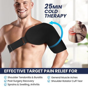 Produk penjualan terbaik 2025 bungkus es bahu Gel kompresi panas dingin dapat digunakan kembali kustom dengan tali - Product Image 2