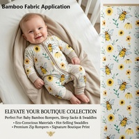 Tissu en bambou imprimé numérique personnalisable, 95% bambou, 5% élasthanne, rouleau de tissu extensible 4 directions pour bébé et nourrisson
