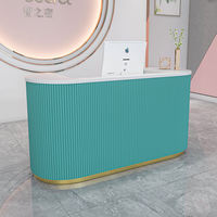 Comptoir de réception moderne personnalisé blanc à vendre, comptoir en bois avec éclairage LED pour salon, salle de sport, hôtel, spa, écoles, hôpitaux, sous-sols