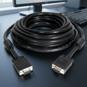สาย VGA ยาว 30 เมตร แบบตัวผู้ต่อตัวผู้  หุ้ม PVC  บรรจุภัณฑ์แบบม้วน  แกนเฟอร์ไรต์  ตัวนำทองแดง สำหรับโปรเจคเตอร์ HDTV เสียง - Product Image 3