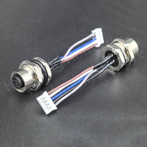 IP67 M12 để Molex JST ZH XH Xa Cáp Nam Nữ M12 A/B/D mã 2/3/4/5/6/8 pin Kim Loại bảng điều chỉnh gắn kế<span class=keywords><strong>t</strong></span> mặ<span class=keywords><strong>t</strong></span> bích kế<span class=keywords><strong>t</strong></span> nối với dây - Product Image 4