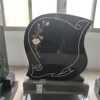 Pierre tombale moderne en granit noir, design simple, polie et gravée, style européen, prix d'usine, pour cimetières et mausolées