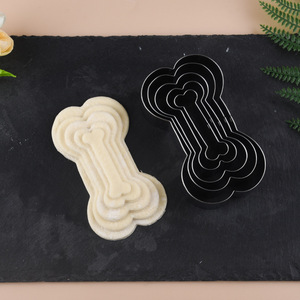 Özel kurabiye damgası DIY el basın kalıp pişirme araçları fondan cortagalde Galletas köpek kemik şekli çerez kesiciler - Product Image 4