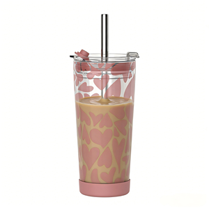 Emode Taza de Boca Ancha para Café Helado y Té con Pajita, Ideal para el Día de San Valentín, ¡Gran Venta! - Product Image 3