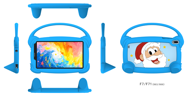 7-inch Kids' Tablet Built-in Learning Apps Large Battery WIFI SIM Slot Great Assistant Hot Seller Africa Android 8.1 2-in-1 Case