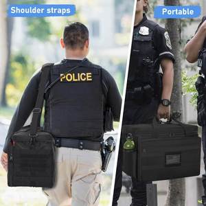 Sac de patrouille tactique noir en nylon avec fermeture éclair, multifonctionnel, grande capacité, avec patch PLC et système MOLLE - Product Image 6