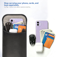 Pochette de protection RFID pour téléphone portable, pochette de blindage complet du signal, portefeuille en cuir PU, étui de sécurité portable pour téléphone portable, personnalisation du logo OEM