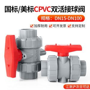Vanne à boisseau sphérique double union en CPVC 1 1/4 po, manuelle, pour applications industrielles, chimiques, et conduites d'eau, haute température, qualité alimentaire - Product Image 4