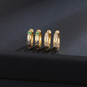 2025 boucles d'oreilles en zircone cubique pour femmes sens Pavoi boucles d'oreilles plaquées or 18 carats boucles d'oreilles créoles colorées pour femmes cadeaux de la Saint-Valentin - Product Image 5