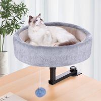 NOUVEAU Mobilier de bureau pour chat 360 Rotation Pet Desk Hammock Cushion Bed with Adjustable Metal Frame