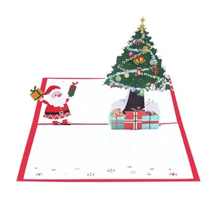 Wholesale Handmade Merry Christmas 3D Funny Pop Up Gift Paper Greeting Card with Envelope