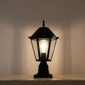 Tête de colonne d'art en fer rétro européen <span class=keywords><strong>lampadaire</strong></span> LED <span class=keywords><strong>extérieur</strong></span> jardin applique murale en acier inoxydable étanche avec corps en PC - Product Image 2