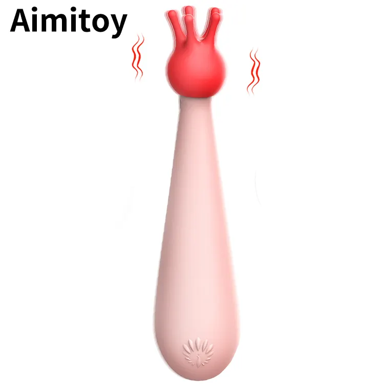 Aimitoy 도매 귀여운 진동기 젖꼭지 마사지 혀 음핵 자극기 진동기 g 스팟 핥는 토끼 진동기 여성용