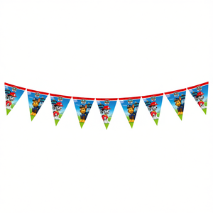Guirnalda de Patrulla Canina de 2.3M, Triángulos de Plástico Desechables, Decoraciones para Fiestas de Cumpleaños, Diseño de Dibujos Animados, Impresión Digital - Product Image 4