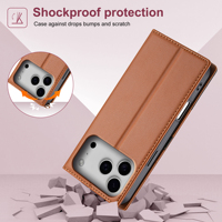 Étui portefeuille magnétique en cuir pour iPhone 18 17 Air 16E 16 Pro Max 15 14 13 12 11 XS XR Max 8 7 Plus avec porte-cartes et housse de téléphone