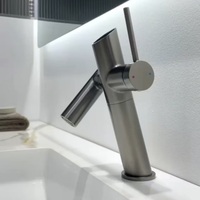 Robinet de lavabo thermostatique blanc à poignée unique, design moderne, pour lavabo sur comptoir