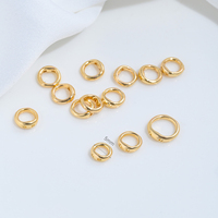 Anneau de connexion en métal artisanal en acier titane et or 14 carats à double trou, forme nez de cochon, pour dissimuler les cordons, pour bracelets et colliers DIY