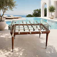 Table de baby-foot de luxe en verre cristal de haute qualité, design italien, personnalisable, pour extérieur et intérieur, avec structure en bois, pour villa