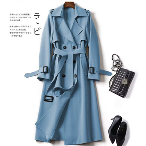 Manteau <span class=keywords><strong>trench</strong></span> pour femme de style britannique de haute qualité 2026, mi-long, couleur unie - Product Image 5