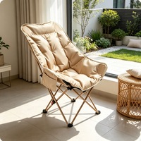 Chaise de camping pliable moderne et confortable en tissu Oxford rembourré, réglable sur quatre niveaux, pour jardin, parc et extérieur