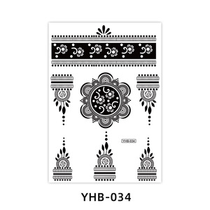 Autocollants de <span class=keywords><strong>tatouage</strong></span> temporaires en papier indien noir personnalisés en gros pour l'art corporel, le henné, les mains, les jambes, les pieds, motif <span class=keywords><strong>dentelle</strong></span> pour femmes - Product Image 6