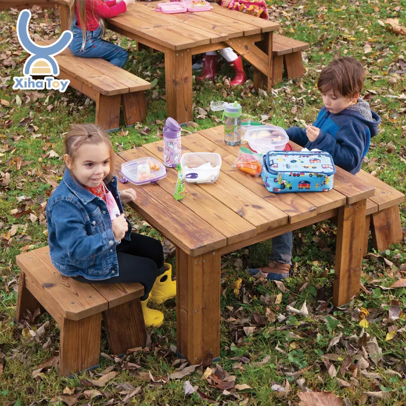 XIHA Montessori scuola materna tavolo e sedia esterna da giardino esterno scrivanie e sedie asilo nido scuola mobili da esterno