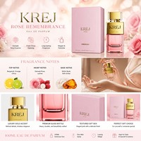 Parfum EDP KREJ en stock Rose Remembrance, logo OEM personnalisé, marque personnalisée, vente en gros, rose, litchi, floral, fruité
