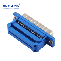 Connecteur USB D-SUB mâle ANYCONN de haute qualité, noir, à montage traversant pour câble, connecteurs premium
