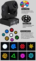 Shehds LED Spot 60W Gobos Mini Cabeza Móvil Iluminación DJ Festivales Disco Home DJ Disco Escenario Teatro