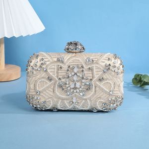 Designer Elegant Banquet <strong>Bag</strong> Pure <strong>White</strong> Diamond Luxury Handbags for Women Fashion Style for Wedding Party <strong>Evening</strong> Dress <strong>Bag</strong> - Product Image 1