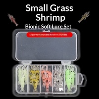 Lot de leurres souples artificiels en gros : petites crevettes artificielles et crevettes lumineuses imitées avec hameçon simulé pour la pêche à la traîne