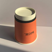 Tasse à café et thé orange LOGO personnalisable de 8oz tasse jetable à emporter tasses à café en papier à double paroi avec couvercle