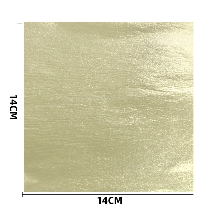 14*14cm 대만 모조 손 잡기 샴페인 실버 잎 호일 종이 장식 벽 공예 가구 천장 사원 금 시트