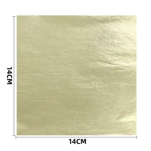 14*14cm Taiwan Imitation Hand-Grasp Champagne Silver leaf foil paper decorate wall craft furniture ceiling temple gold sheets