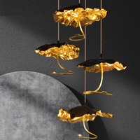 Design moderne Décoration intérieure Chambre d'hôtel Boutique Villa Lustre à LED en cuivre personnalisé