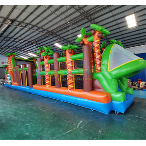 Castillo Inflable para Niños, Combo de Pista de Obstáculos, Parque Infantil, Castillo Hinchable, Juguete de Diversión con Temática de Jungla - Product Image 2