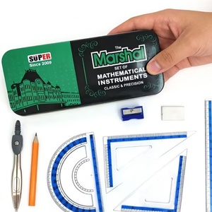Juego de Geometría de 9 Piezas en Oferta, Juego de Reglas y Compás de Matemáticas, Juego de Compás y Transportador Escolar con Caja de Almacenamiento - Product Image 2
