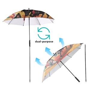 Luxury Straight Golf <b>Umbrella</b> 2025 | Customizable Color Automatic <b>Windproof</b> Beach/Grass Dual Use with Logo - Product Image 2