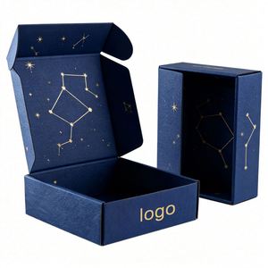 Factory Direct Customizable Free Design Navy Blue Starry Sky Corrugated Mailer <b>Box</b> Elegant Ideal for Jewelry & <b>Gift</b> Shipping - Product Image 1
