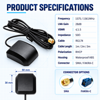 Antenne GPS active BeiDou 1575 1561 MHz 28 dB LNA avec support magnétique, câble RG174 SMA FAKRA, antenne de navigation automobile
