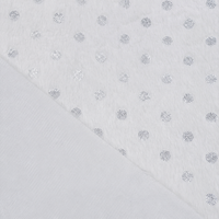 Tissu en fausse fourrure de lapin tissé à pois imprimé feuille d'argent 100 % polyester, uni, pour robes - Grande Vente