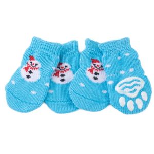 क्रिसमस के पालतू मोजे गैर पर्ची एकमात्र कुत्ते के जूते शुद्ध कपास <span class=keywords><strong>4</strong></span> टुकड़े टुकड़े कुत्ते के मोजे - Product Image 5