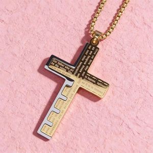 Collar con Colgante de Cruz Bíblica de Acero Inoxidable Cristiano, Amuleto de Jesús para Mujeres y Hombres, Joyería de Fe Católica, Regalo - Product Image 2