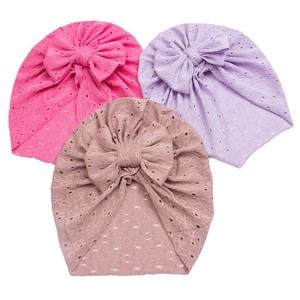 Casquette pour bébé de style européen et américain Nouveau pull à nœud rayé pour les tout-petits <span class=keywords><strong>Turban</strong></span> à mailles fines d'inspiration indienne pour l'hiver et l'été - Product Image 4