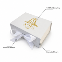 Boîtes rigides pliables à fermeture magnétique en papier d'art de luxe avec ruban, logo personnalisé, estampage à chaud doré pour emballage cadeau artisanal