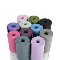Tapis de yoga TPE double couche, 6 mm, insonorisant, à rebond élevé, antidérapant, durable, pour entraînement en intérieur