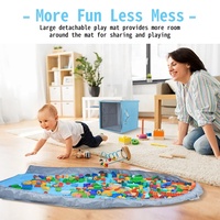 Tapis de jeu et rangement pour jouets en cubes, empilables et pliables, boîtes de rangement pour jouets avec couvercle