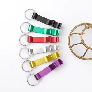 مخصص ملون OEM شعار الألومنيوم منخفضة السعر وصل حديثا تصميم أنيق قنينة نبيذ مفتاح مع KeyChain