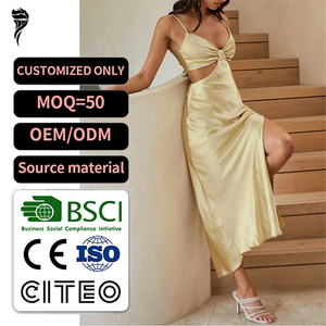 Sexy Satin Maxi Dress With Cut-Outs <b>Spaghetti</b> <b>Strap</b> Asymmetrical Hem Fitted Sheath Party Summer Wear - Product Image 1
